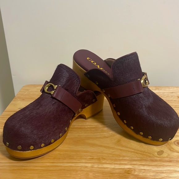 Coach Shoes - Coach Burgundy  Clogs